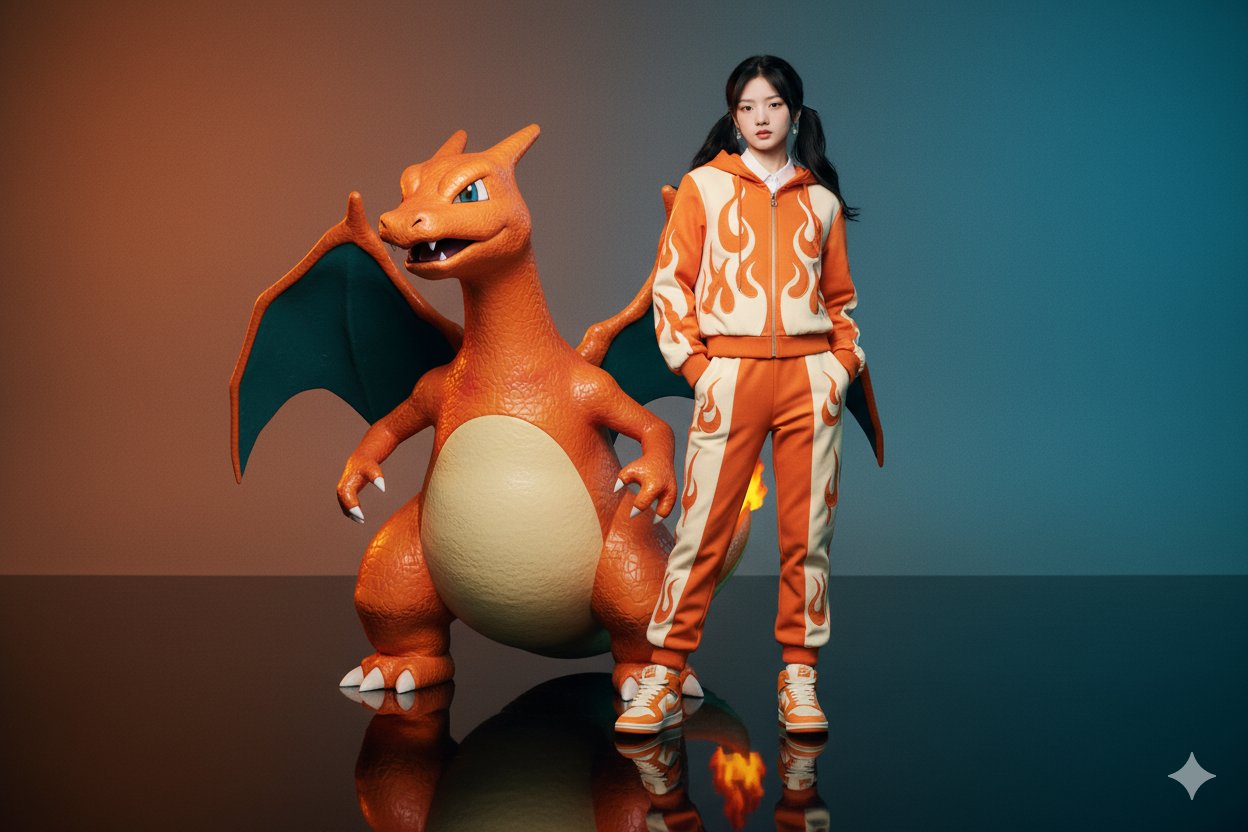 Glurak & menschliches Duo