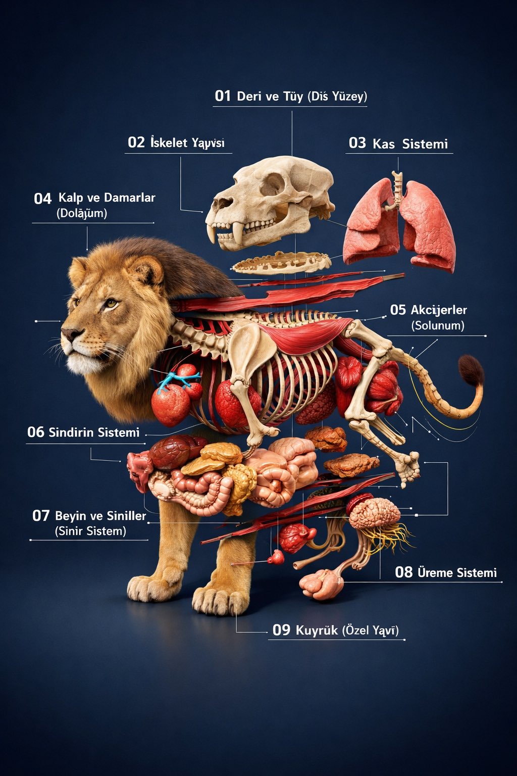 Explodierte Anatomie-Darstellung