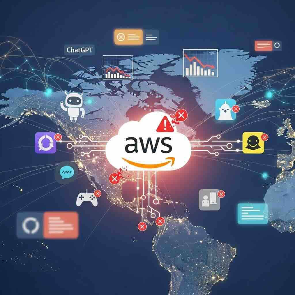 AWS US East Data Center DNS Failure Triggers Global Internet Service Paralysis: AI Platforms and Financial Systems Hit Hard